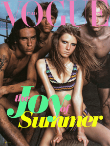 VOGUE ITALIA JUNE 1997 MODELS: ANGELA LINDVALL, SCOTT BARNHILL, CHRIS KRAMER & THORSTEN LARSEN PHOTOGRAPHER: STEVEN MEISEL